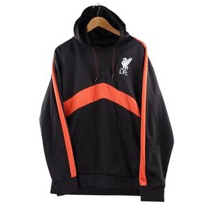 Official Liverpool FC Hoodie Mens Medium Black Red LFC Soccer Pullover Sports‎